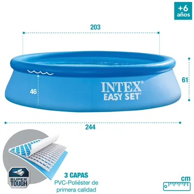 Intex 55236 Piscina hinchable redonda Ø244x61 cm 1.942 litros – foto 6