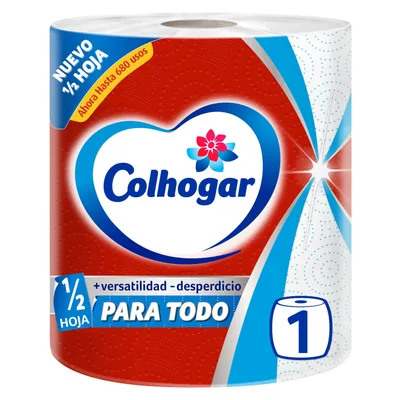 Colhogar papel de cocina Jumbo Paratodo con media hoja (pack de 8)