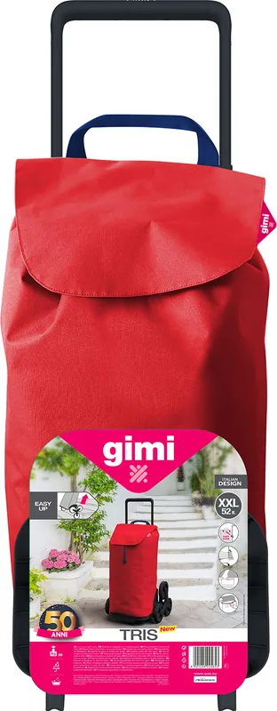 Gimi Tris Urban Carro de la compra 6 ruedas rojo 52L