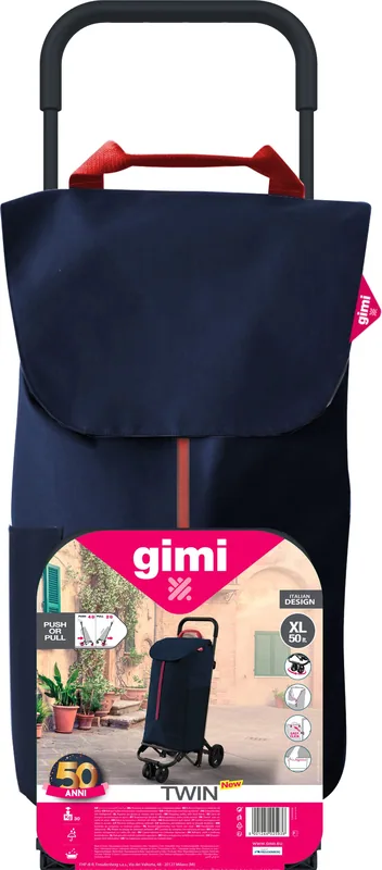 Gimi Twin Urban Carro de la compra azul 50 litros