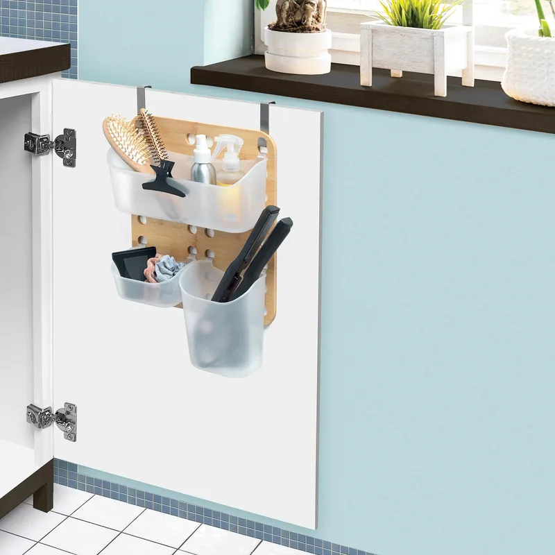 Domopak Living Organizador de baño colgante bambú 36,5x28x10 cm