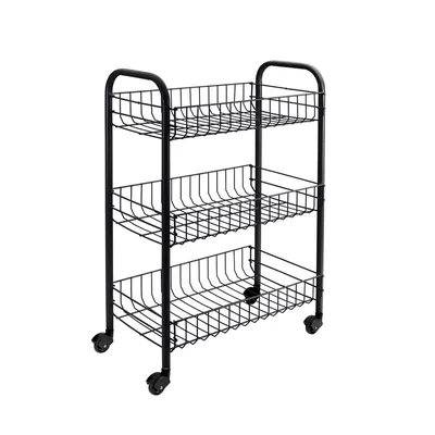 Metaltex Siena black Carro Multiuso. Incluye Ruedas. Color Negro. 63x41x23 cm - 1 unidad – foto 2