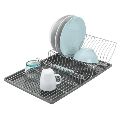 Metaltex Wing Tex Escurreplatos con ala abatible y bandeja gris 50x31x11cm – foto 3