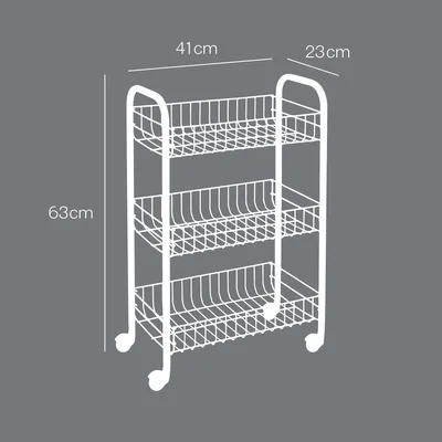 Metaltex Siena Carro multiuso 3 cestas con ruedas blanco 63x41x23cm – foto 5
