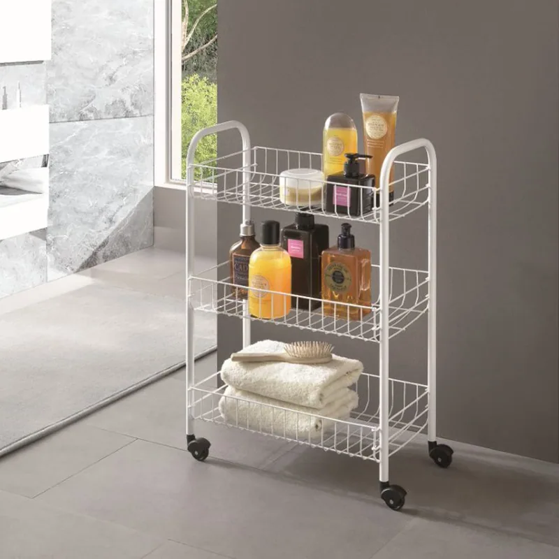 Metaltex Siena Carro multiuso 3 cestas con ruedas blanco 63x41x23cm
