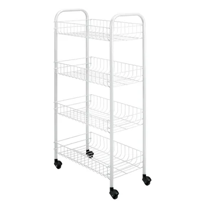 Metaltex Pisa Carrito multiuso plastificado 4 niveles con ruedas blanco – Organización y almacenaje