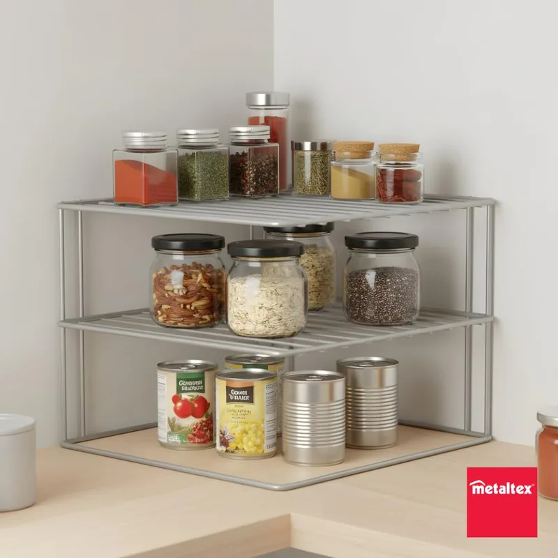 Metaltex Rinconera para platos 3 alturas gris