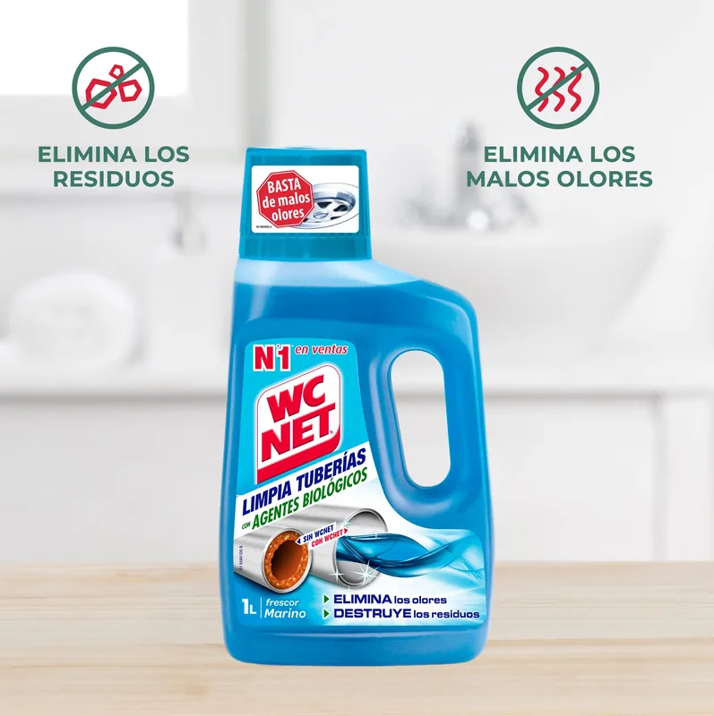 WC Net Limpia tuberías con agentes biológicos 1 L