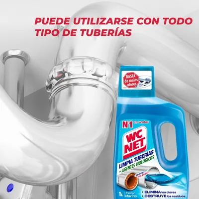 WC Net Limpia tuberías con agentes biológicos 1 L – foto 2