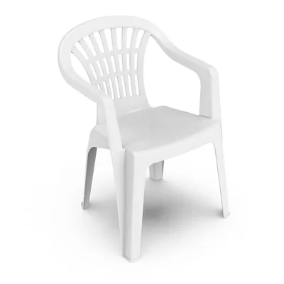 PRO Garden Silla de respaldo bajo resina monobloc Lyra blanca – Mobiliario y climatización