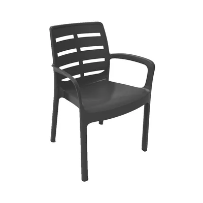 Ipae Progarden Sillón apilable negro 60,5x54x82cm (pack de 2)