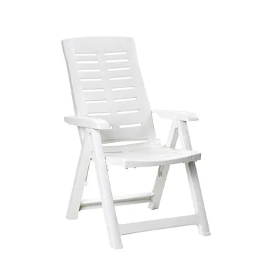 EDM sillón plegable multiposiciones blanco 60x61x109cm