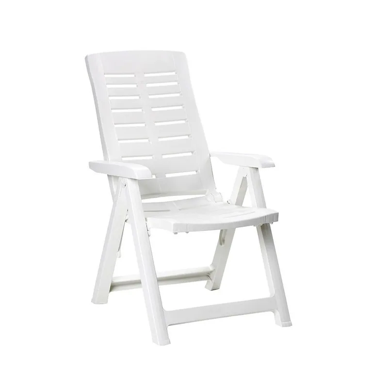 EDM Sillón plegable multiposiciones blanco 60x61x109cm