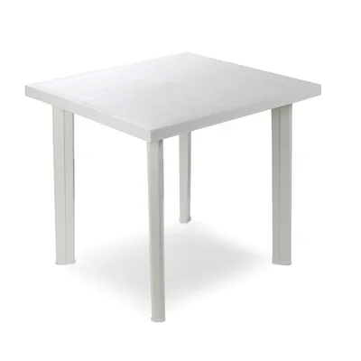Ipae Progarden Mesa cuadrada blanca 80x75x72cm