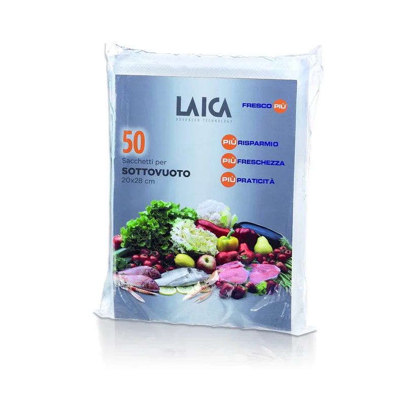 Laica 50 bolsas de 20x28 cm. de plástico gofrado especiales para el envasado al - 1 unidad