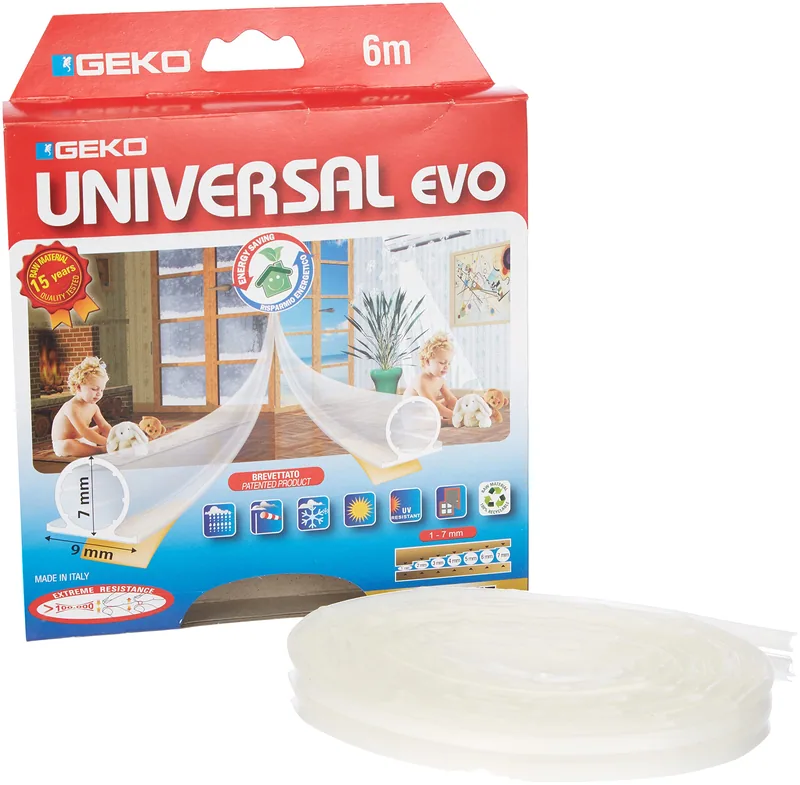 Geko Cinta Adhesiva Blanco Transparente 6 m - pack de 2 unidades