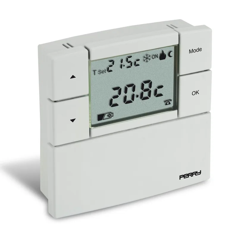Perry Termostato digital 3V Zefiro 80x80 blanco