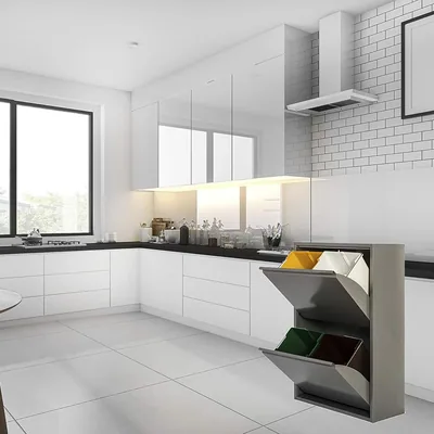 Jobgar Cubo de basura y reciclaje metálico 4 compartimentos 68L gris – foto 4