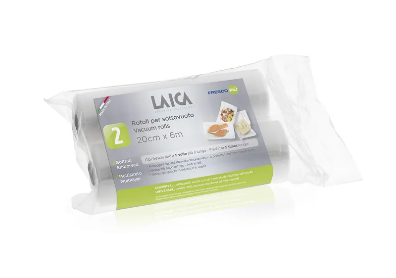 Laica 2 rollos de plástico gofrado de 20x600 cm. VT3508 especial para el - 1 unidad