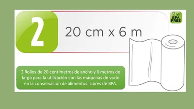 Laica 2 rollos de plástico gofrado de 20x600 cm. VT3508 especial para el - 1 unidad – foto 2
