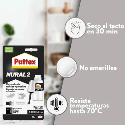 Pattex Nural 2 reparador de esmalte y porcelana blanco 50 g – foto 4