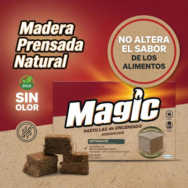 Magic Carbon Magic Encendedor Barbacoa - pack de 6 unidades