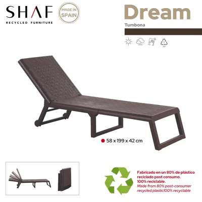 Shaf Dream tumbona 199x58x42 cm marrón – foto 3