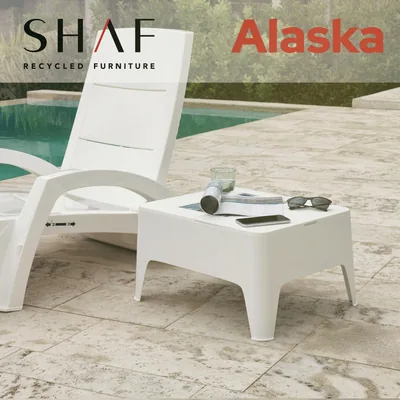 SP Berner Mesa auxiliar Alaska con cajón 58x48x30 cm blanca – foto 3