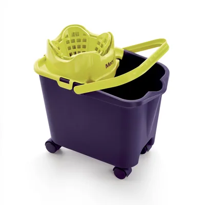 Mery Cubo fregona con ruedas y escurridor automático 14L morado (pack de 2)