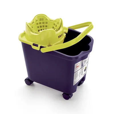 Mery Cubo fregona con ruedas y escurridor automático 14L morado – foto 4