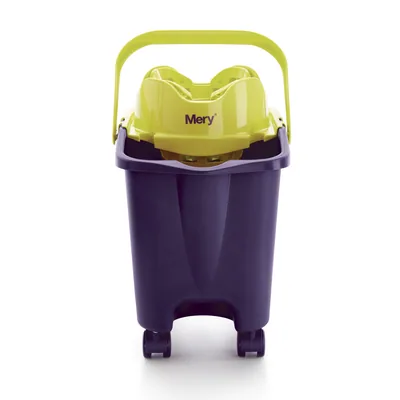 Mery Cubo fregona con ruedas y escurridor automático 14L morado – foto 5