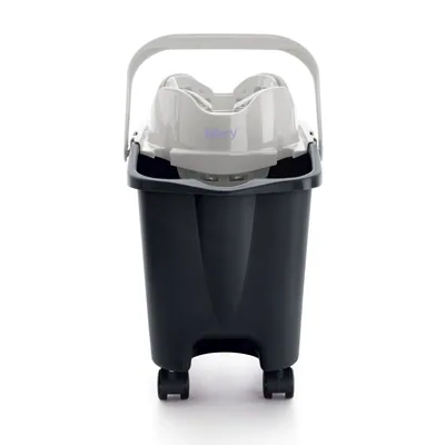 Mery Cubo fregona con ruedas escurridor automático 14L gris – foto 5
