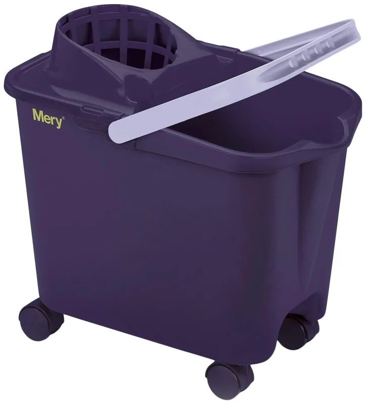 Mery Cubo fregona con ruedas giratorias y escurridor 14 litros morado