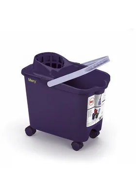 Mery Cubo fregona con ruedas giratorias y escurridor 14 litros morado – foto 3