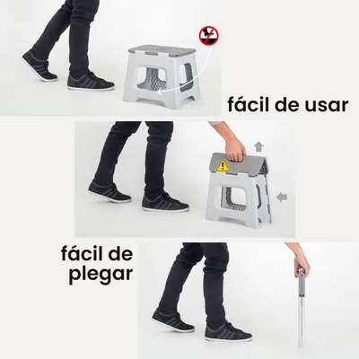 Vigar Taburete Plegable Portatil Compacto para Adultos 32 cm - 1 unidad – foto 6