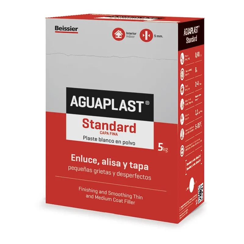 Aguaplast 5448B7 Standard Plaste blanco en polvo para grietas 5 Kg