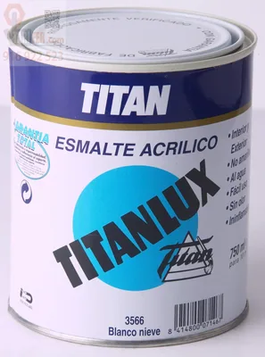 Industrias Titan S.L 4351434 Esmalte acril bri. 750 ml ver/hie int/ext s/olor