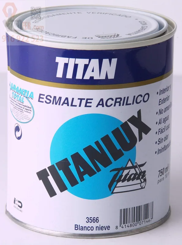 Industrias Titan 4351434 Esmalte acril bri. 750 ml ver/hie int/ext s/olor - 1 unidad
