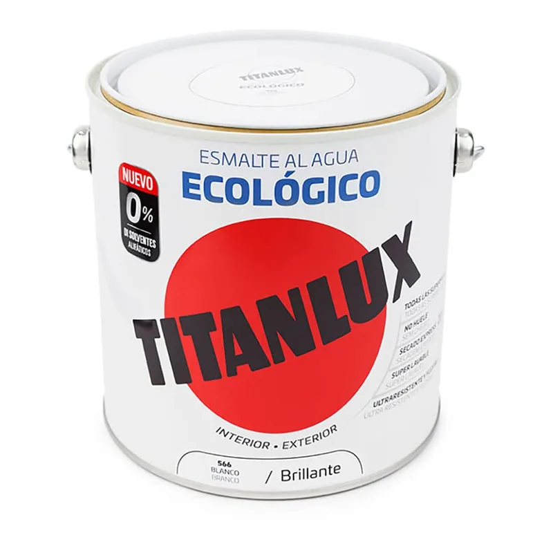 Titanlux 00T056625 esmalte agua ecológico brillante blanco 2,5 l