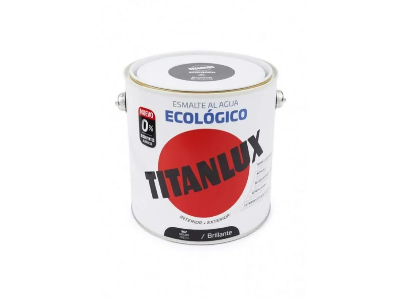 Titanlux 00T056725 esmalte agua ecológico brillante negro 2,5 l