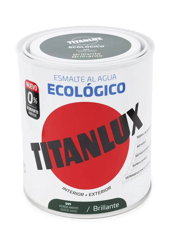 Titanlux 00T055934 esmalte agua ecológico brillante verde 750 ml