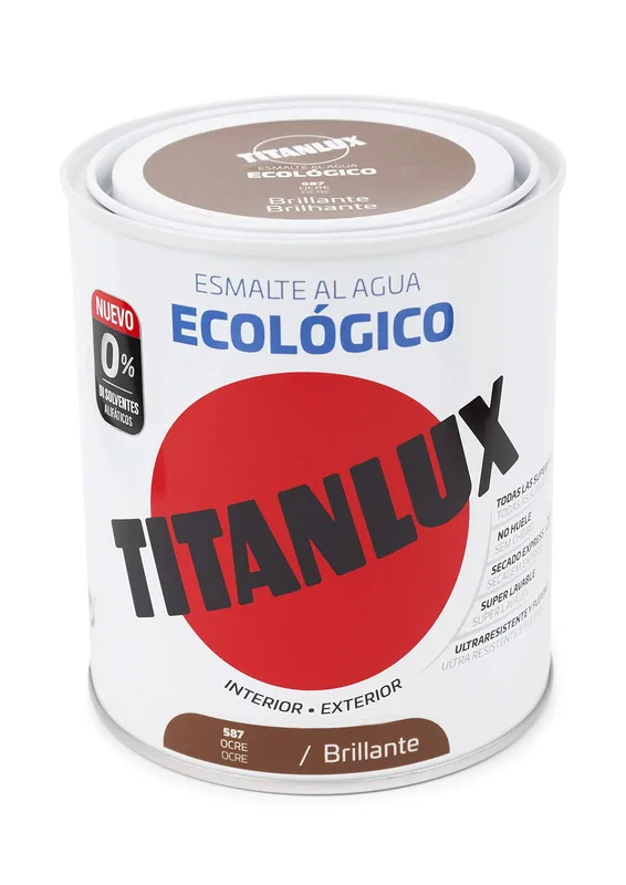 Titanlux 00T058734 esmalte agua ecológico brillante ocre 750 ml
