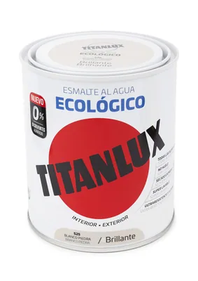 Titanlux 00T052534 esmalte agua ecológico brillante blanco piedra 750 ml – foto 1