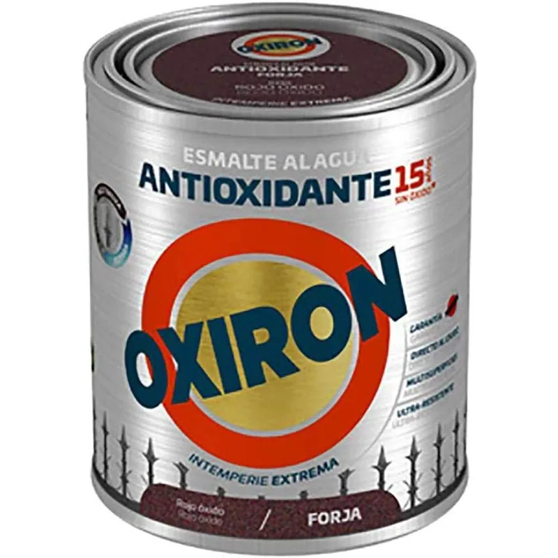 Oxiron Esmalte antioxidante al agua forja rojo óxido, 750 ml