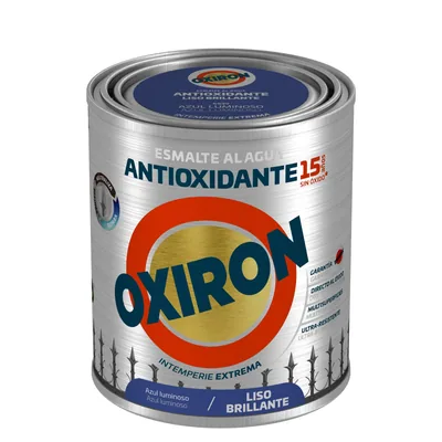 Oxiron esmalte antioxidante al agua liso brillante azul luminoso, 750 ml