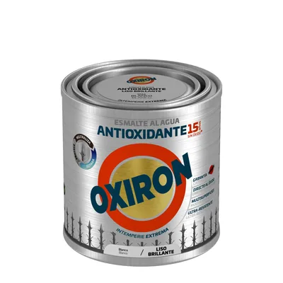 Oxiron esmalte antioxidante al agua liso brillante blanco, 2,5 l