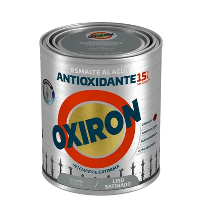 Oxiron esmalte antioxidante al agua liso satinado gris perla, 750 ml