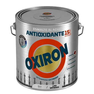 Oxiron esmalte antioxidante al agua liso satinado blanco, 2,5 l