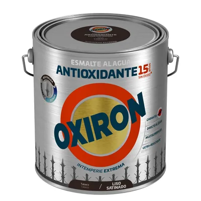 Oxiron esmalte antioxidante al agua liso satinado tabaco, 2,5 l
