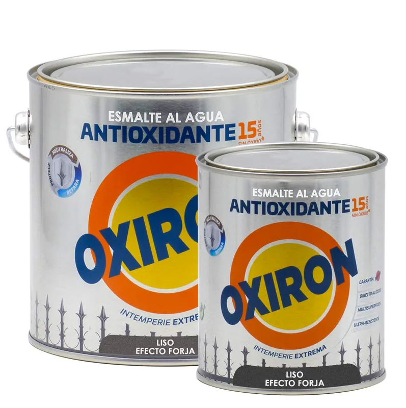 Oxiron Esmalte liso efecto forja al agua gris acero, 750 ml